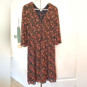 Dress, Fall Flowers, Fully-lined, Old Navy, Size Large